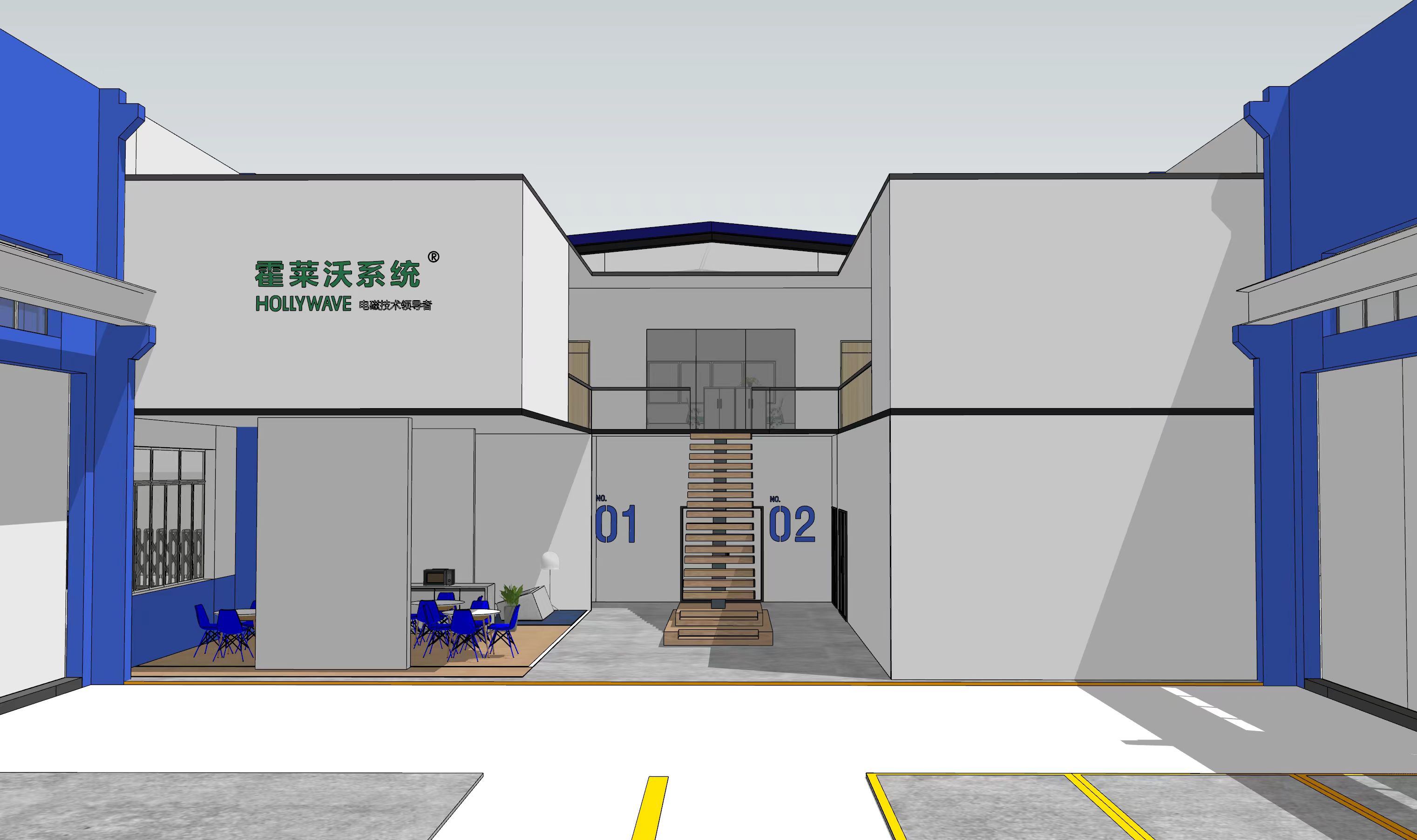 厂房钢结构搭建后，办公室效果图